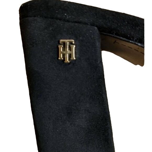 Tommy Hilfiger Sayna dressy open toe mules black with gold trim size 8 - Picture 12 of 12